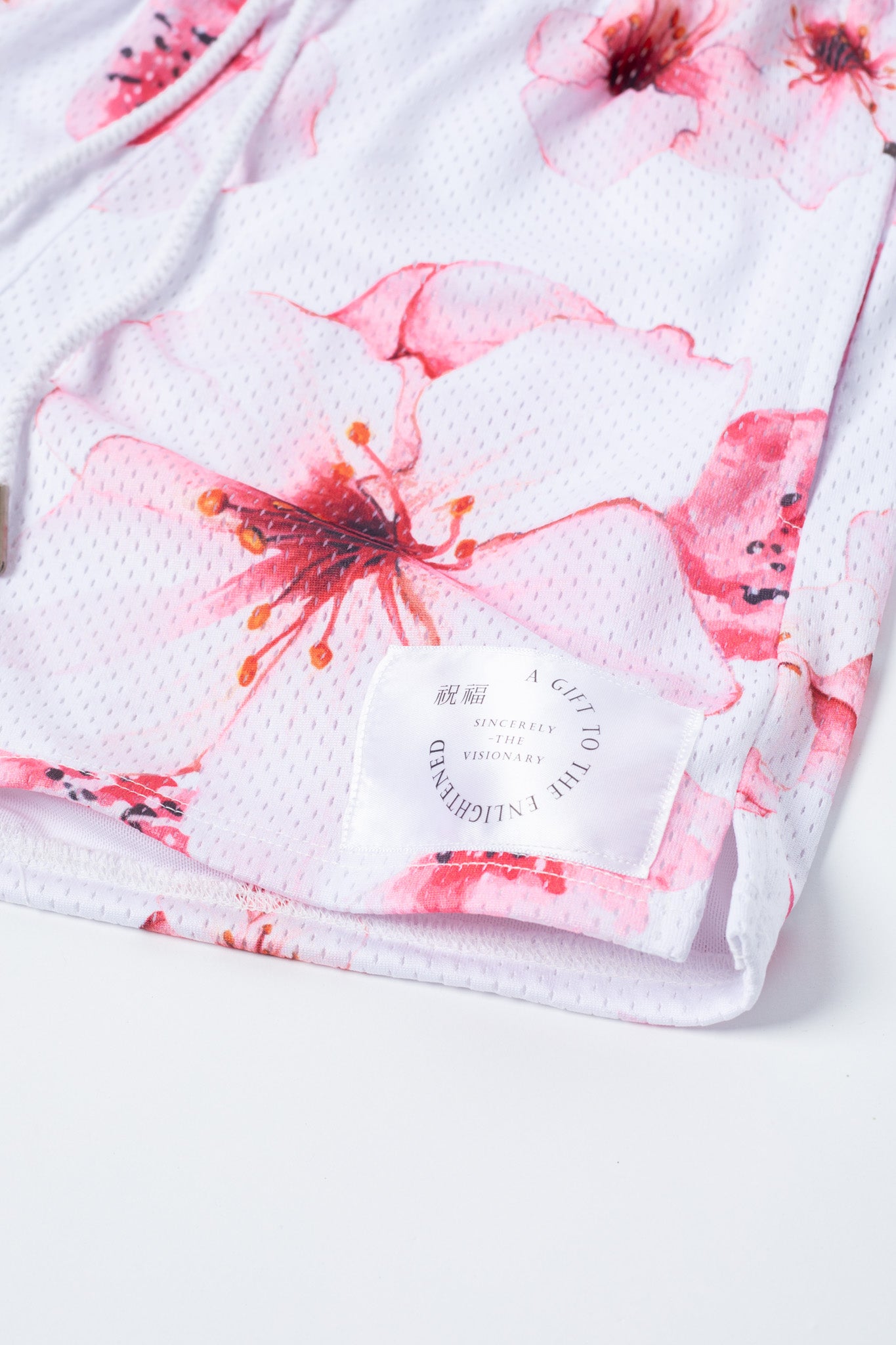 CHERRY BLOSSOMS MESH SHORTS