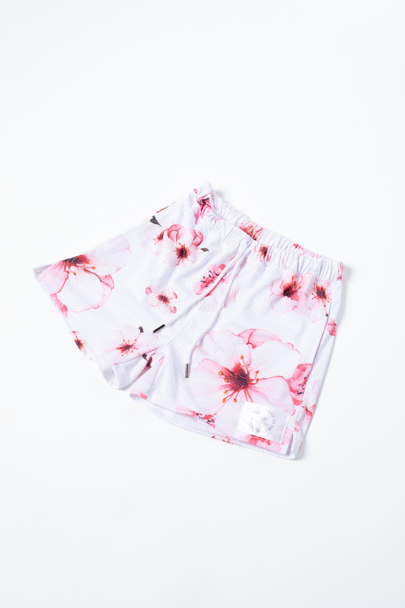 CHERRY BLOSSOMS MESH SHORTS