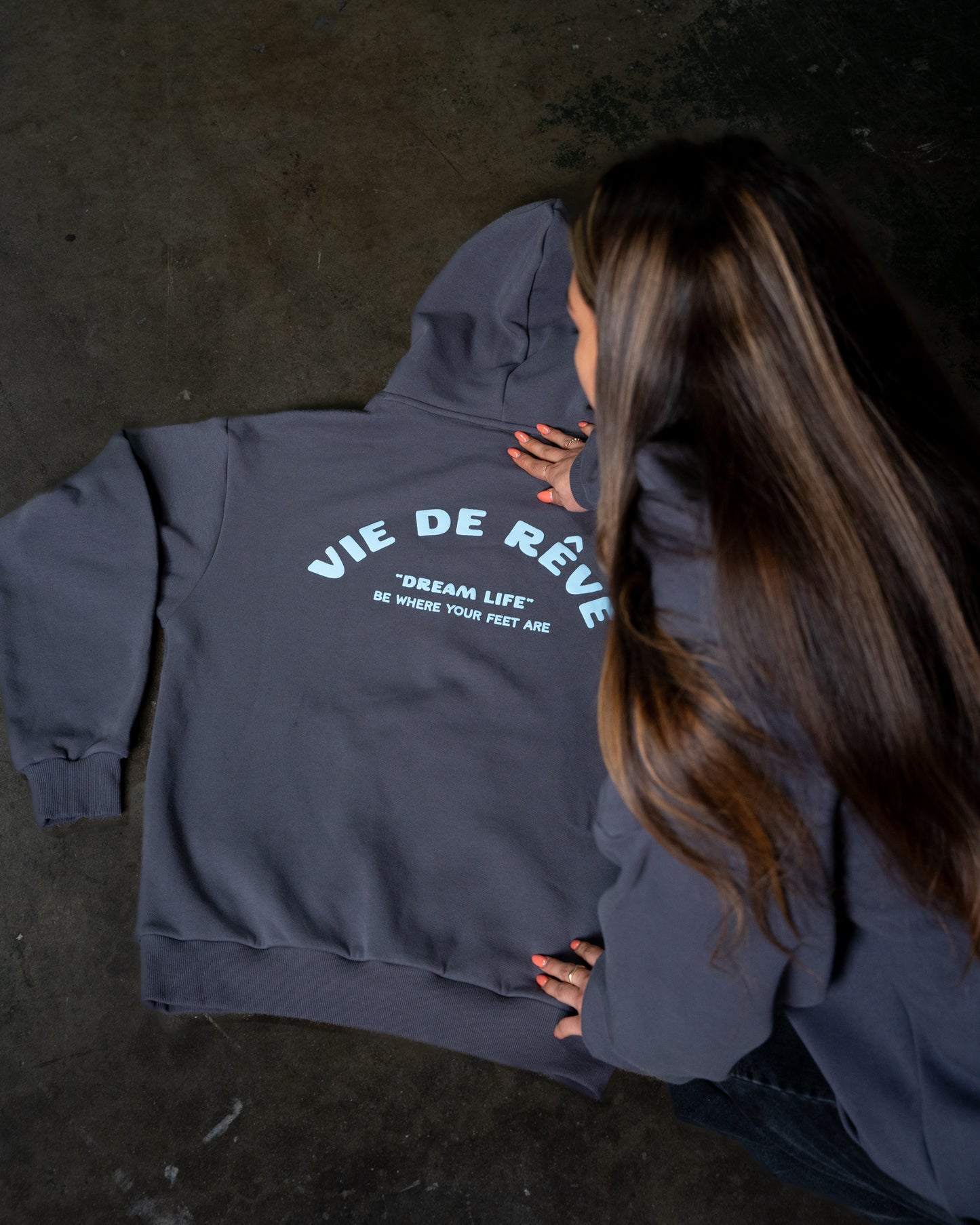 "DREAM LIFE" (Sky Blue) Heavyweight Hoodie