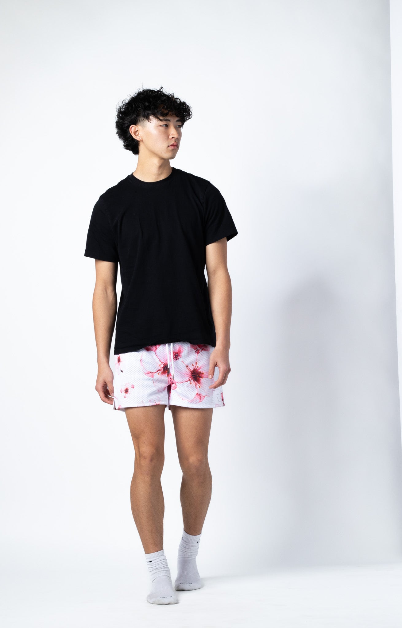 CHERRY BLOSSOMS MESH SHORTS